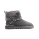 Угги Мини Fluff Quilted Boot - Grey