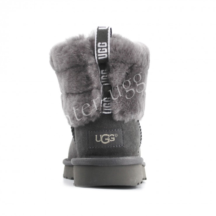 Угги Мини Fluff Quilted Boot - Grey