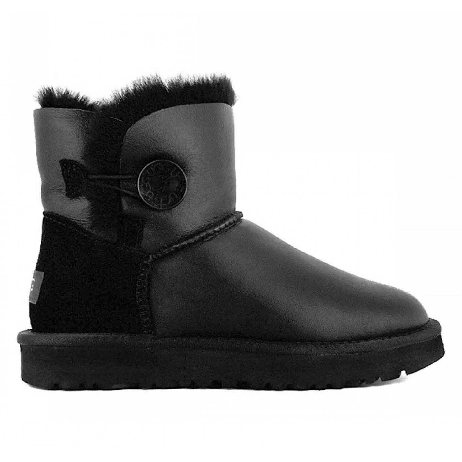 UGG Mini Bailey Button Metallic - Black